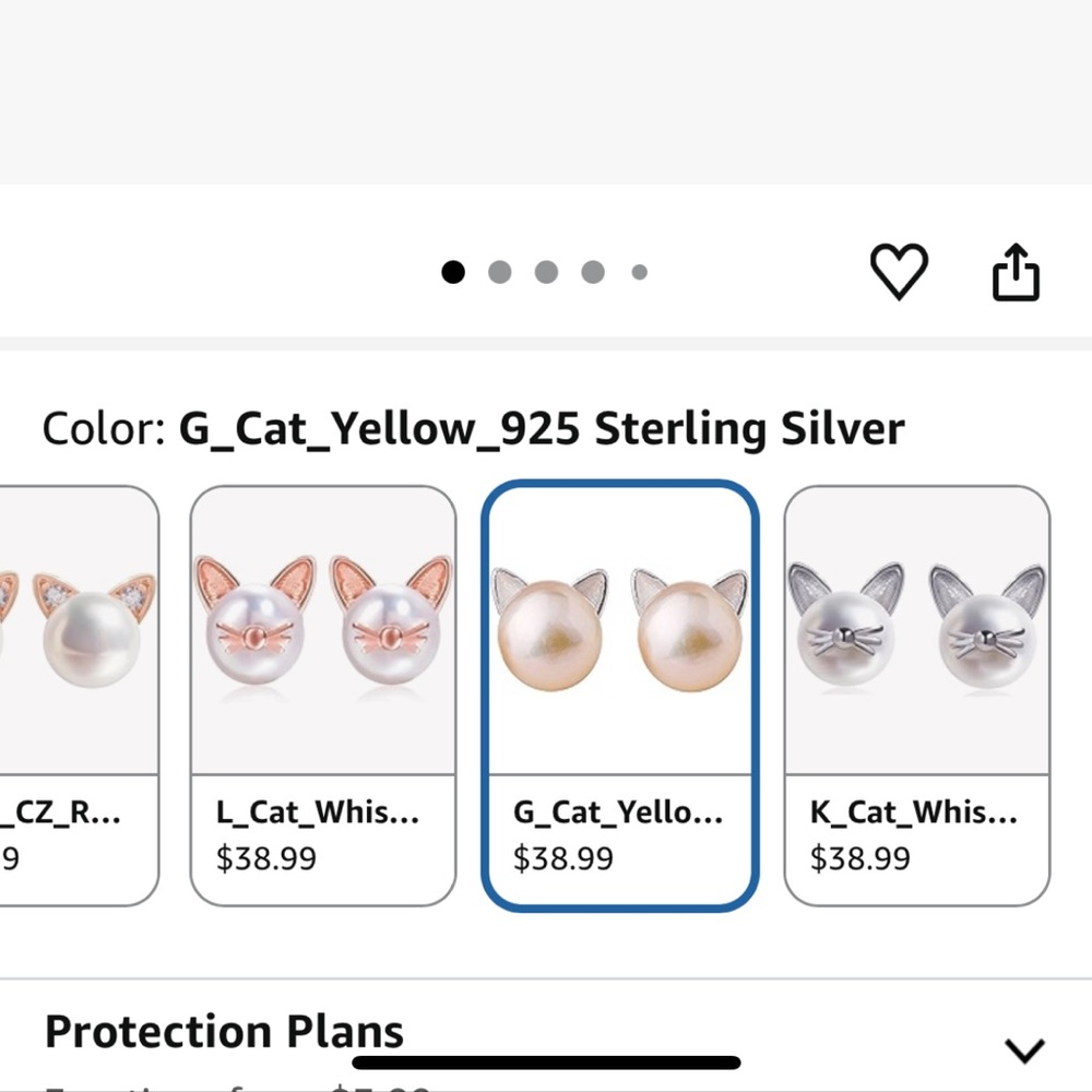Pearl Cat Earrings - Picture 4 of 4